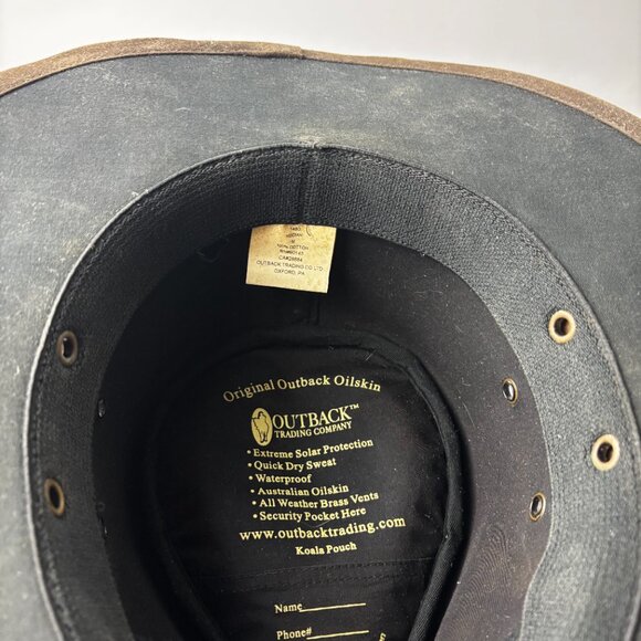 Original Outback Trading Company Oilskin Hat Kodiak 1480 Medium Brown - Picture 6 of 7